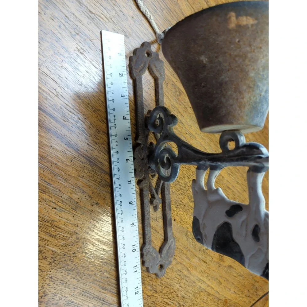 Cast‎ Iron Cow Scrolls Dinner Bell Wall Mounted Farmhouse Ranch Rustic Decor